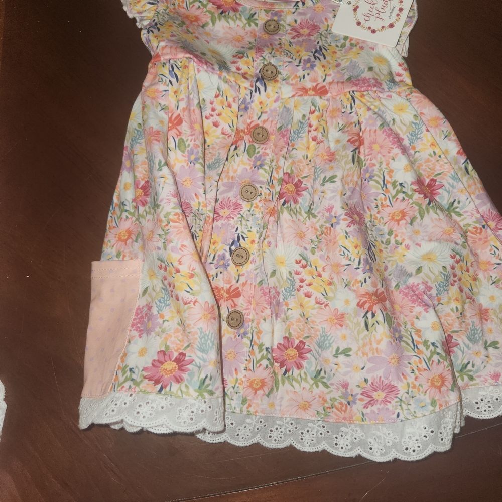 cheeky plum Cora Set Wildflower Waltz Floral Top and Pink Leggings Matching Set - Picture 3 of 4